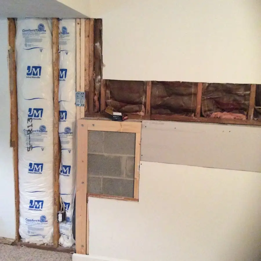 Wall insulation replacement during Contents Cleaning & Restoration in Great Bend